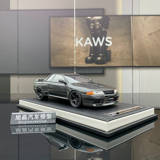 MH 1/18 Nissan Skyline GT-R(R32)Customized Version Gun Gray Metallic Car Model