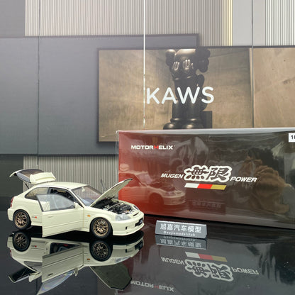 MH 1/18 Honda Civic EK9 Alloy Fully Open Simulation Car Model Ornaments