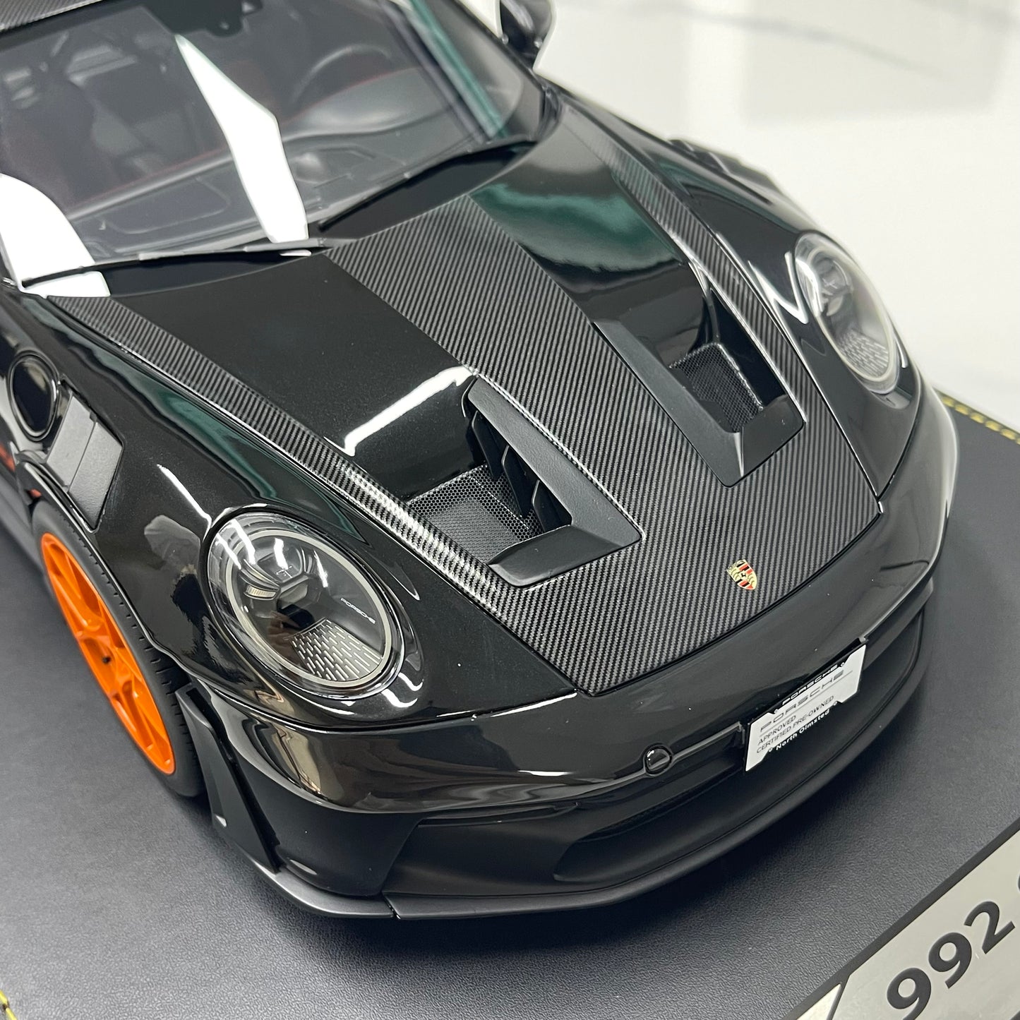 IVY 1/12 Porsche 992 GT3 RS Black with Orange Wheels Limited Edition Model Car