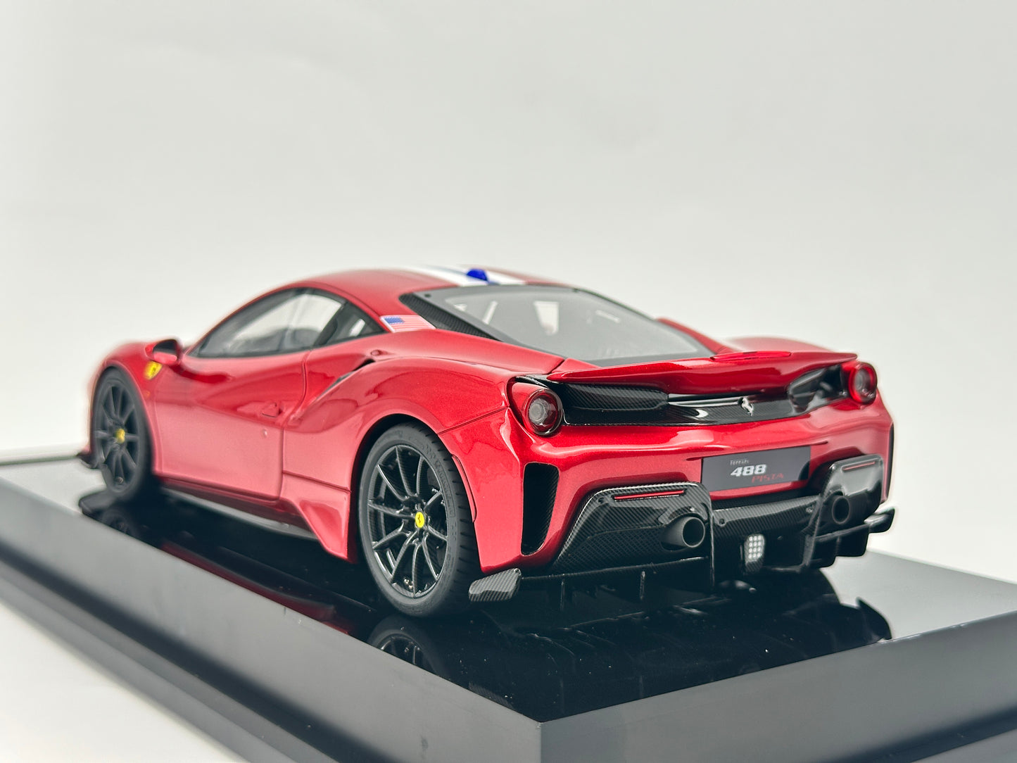 Amalgam 1/18 Ferrari 488 Pista Metallic Red Scale Model Car