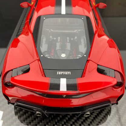 BBR 1/18 Ferrari 488 Pista Standard Red Resin Sealed Car Model Ornaments