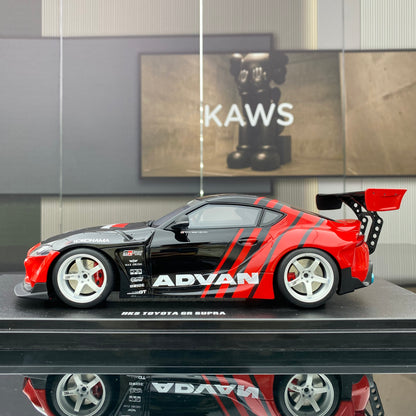 GT Spirit 1/18 Toyota Toyota Supra GR by Advan black and red painting simulation car model