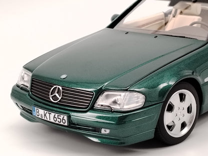 Norev 1/18 Mercedes SL500 1999 Metallic Green Alloy Full Opening Car Model