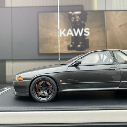MH 1/18 Nissan Skyline GT-R(R32)Customized Version Gun Gray Metallic Car Model