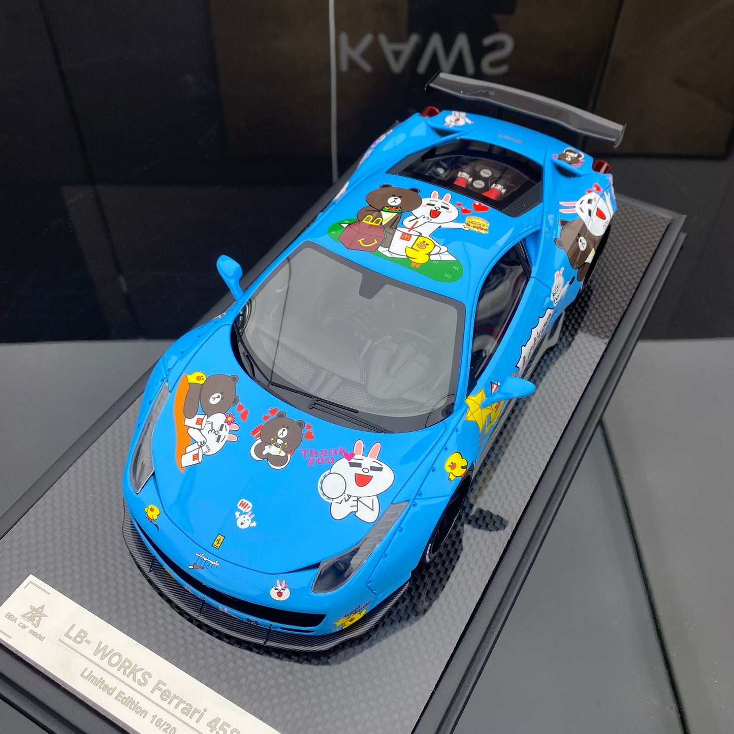 BBA MODEL 1/18 Ferrari 458 GT 1.0 Brown Bear Painting Car Model