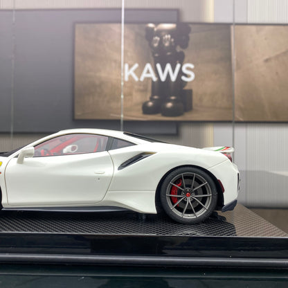 DM 1/18 Ferrari 488 pista resin fully opened fluorescent limited edition car model ornaments