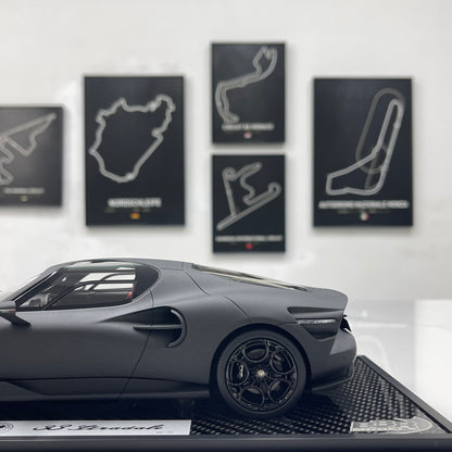 BBR 1/18 Alfa Romeo 33 Stradale Matte Black Carbon Fiber P18264GCH