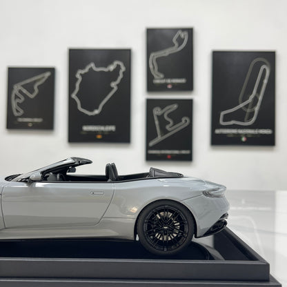 MOTORHELIX 1/18 Aston Martin DB12 Volante (Convertible) - Porcelain Grey (MH396)