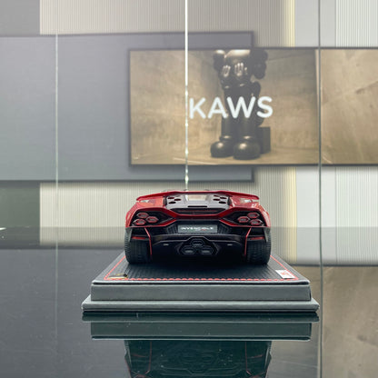 MR 1/18 Lamborghini Invencible coche deportivo con techo rígido rojo metalizado modelo de coche de edición limitada