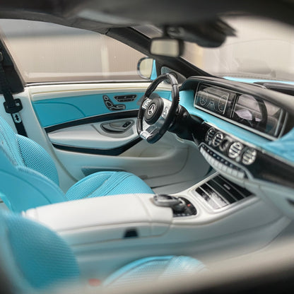 Modelo de coche de resina Mercedes-Benz S65L AMG a escala 1/18, adorno para regalo de cumpleaños.