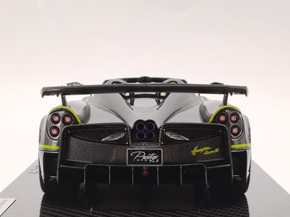 AustraLux Model 1/18 Pagani Huayra Roadster BC All-Carbon Fiber with Green Stripes Car Model