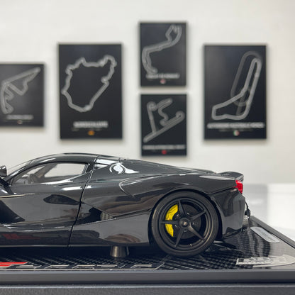 BBR 1/18 Ferrari LaFerrari, Alloy Alloy Fully Open, Carbon Fiber Sole, Black Knight BBR182244A