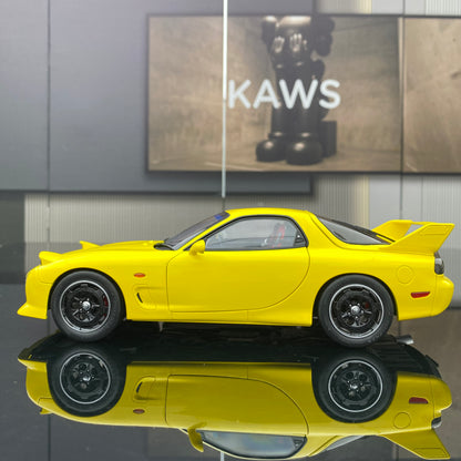 POLAR MASTER 1/18 Mazda RX7 SPEED yellow alloy full-open simulation car model