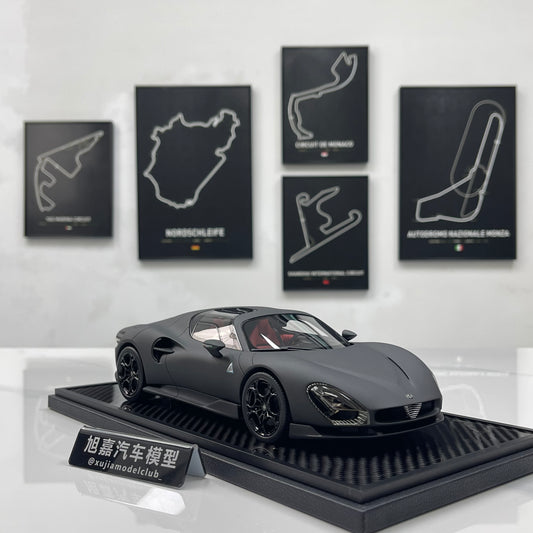 BBR 1/18 Alfa Romeo 33 Stradale Matte Black Carbon Fiber P18264GCH