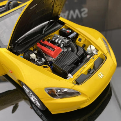 MH 1/18 Honda S2000 (AP2) Yellow Alloy Fully Open Simulation Car Model