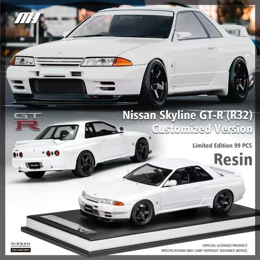 MOTORHELIX 1/18 Nissan Skyline GT-R (R32) Customized Version Resin Car Model