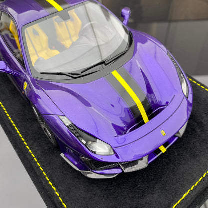 BBR 1/18 Ferrari 488 pista Hong Kong purple limited edition car model ornament