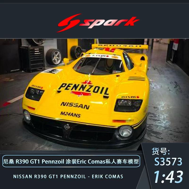 Spark 1/43 Nissan R390 GT1 Pennzoil livery Eric Comas private racing car model is now available for pre-order!
