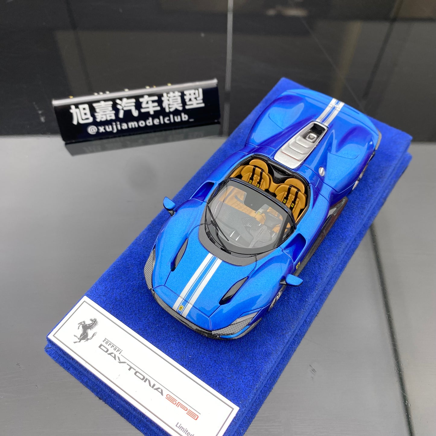 BBR 1/43 Ferrari SP3 Metallic Blue Simulation Car Model Ornament Limited Edition