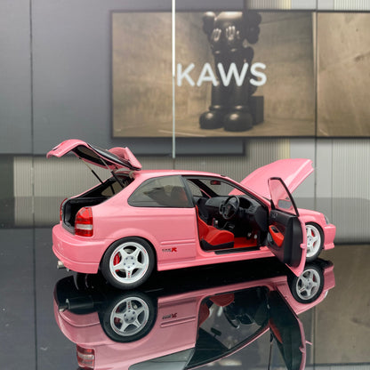 MOTORHELIX 1/18 Honda Civic Type R(EK9) Pink Alloy Fully Open Simulation Car Model