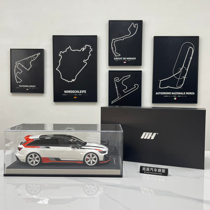 MOTORHELIX 1/18 Audi RS6 Avant GT Acona White Resin Closed Model