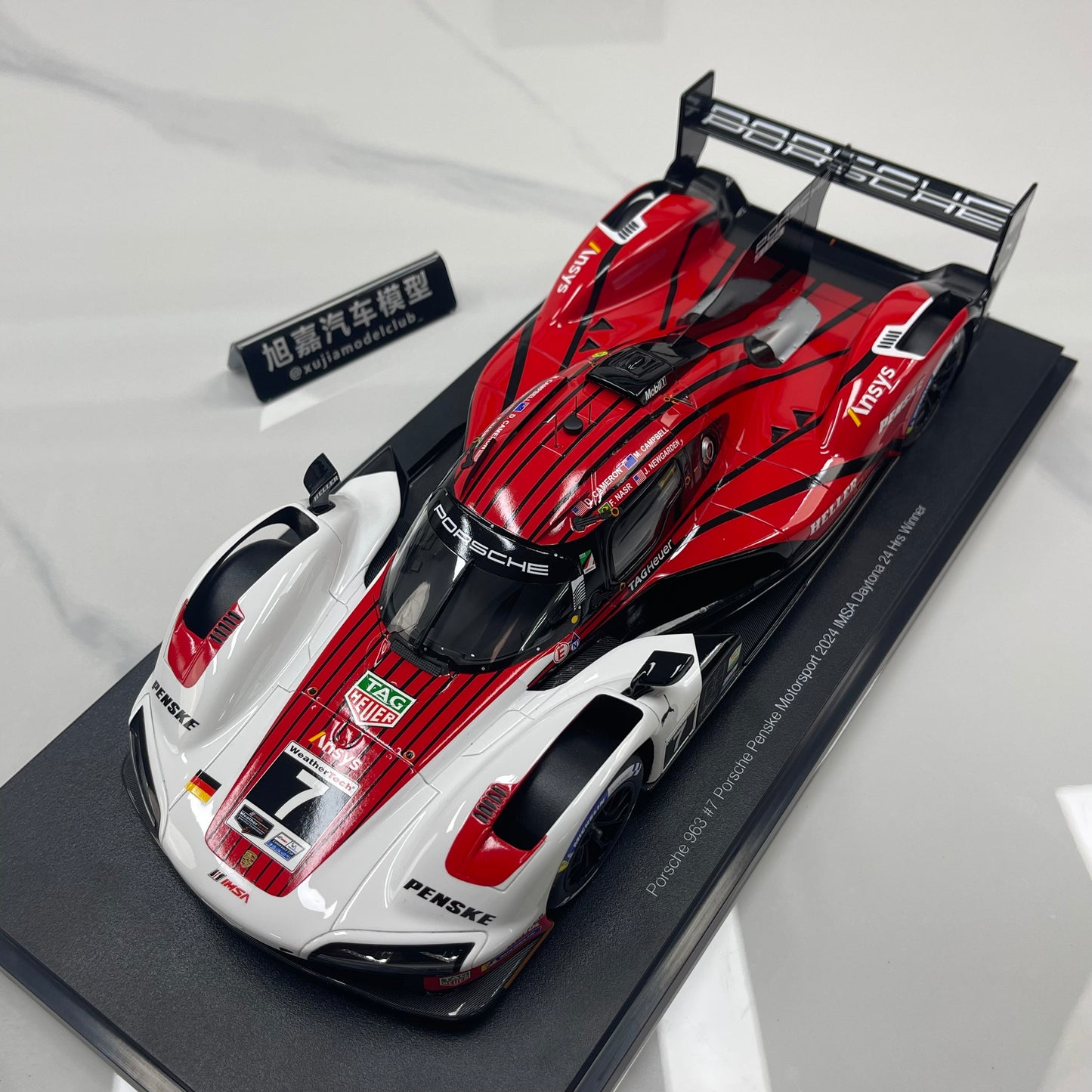Topspeed 1/18 Porsche 963 #7 Porsche Penske Motorsport 2024 Red & White Livery TS0700