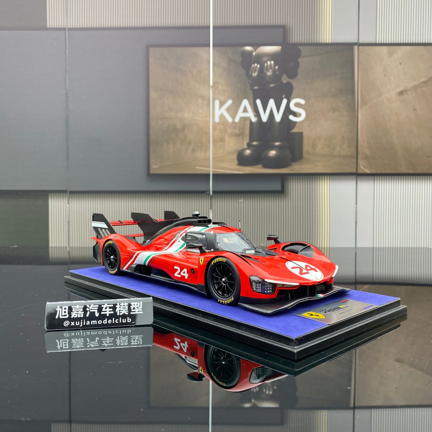 looksmart 1/18 Ferrari 499P Modificata #24 Red Simulation Car Model！looksmart 1/18 Ferrari 499P 2023 Le Mans Victory No. 51 Red Simulation Car Model