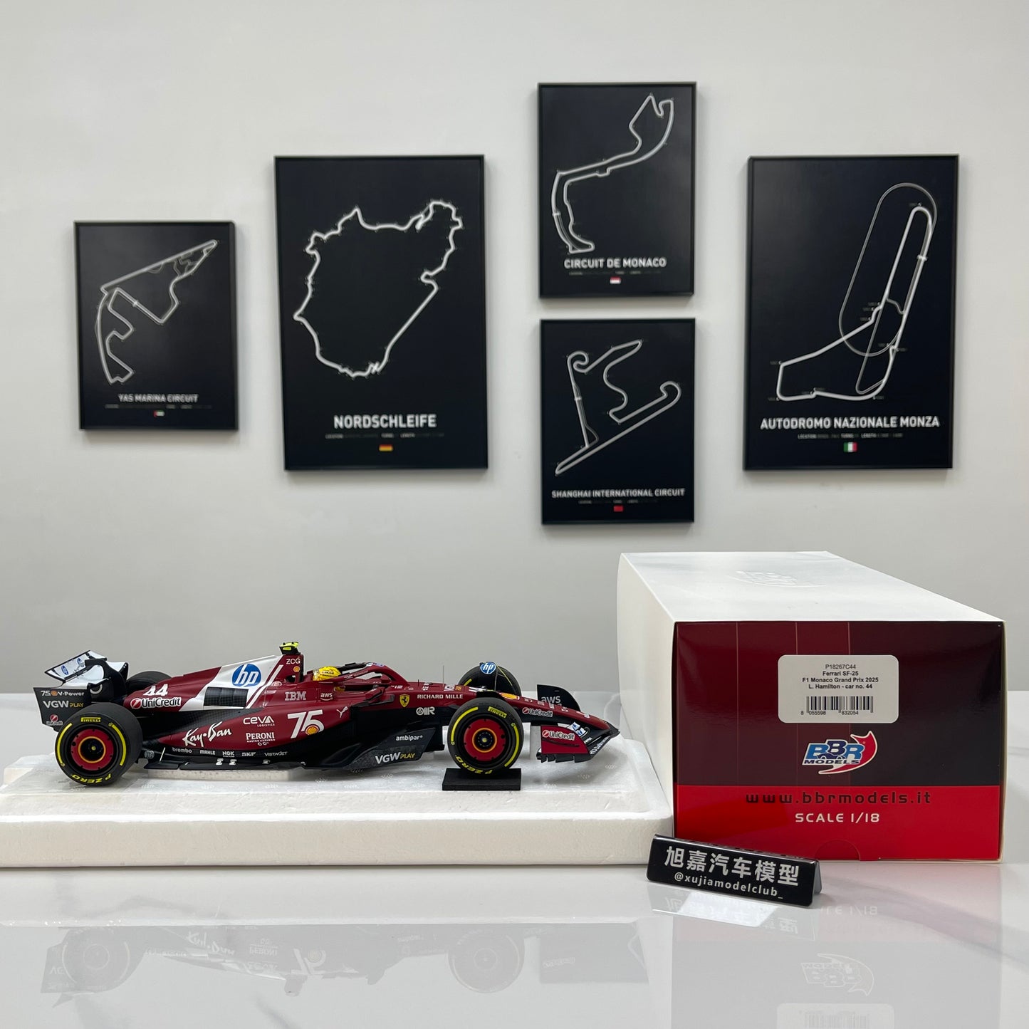 BBR 1/18 Ferrari Hamilton Monaco GP 2025 Red P18267C44
