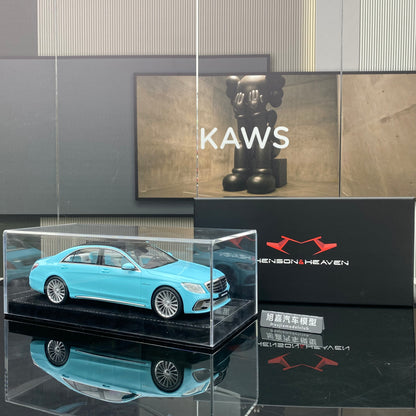 Modelo de coche de resina Mercedes-Benz S65L AMG a escala 1/18, adorno para regalo de cumpleaños.