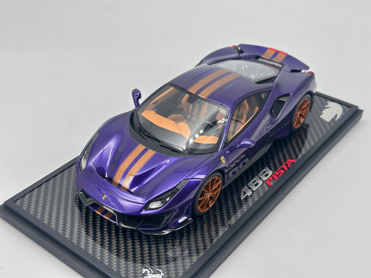 BBR 1/18 Ferrari 488 PISTA Arabian Purple Limited Edition Car Model