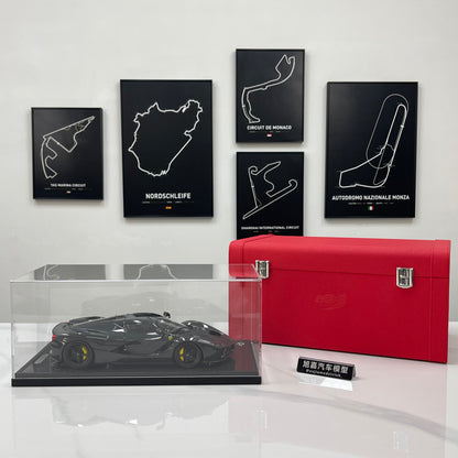 BBR 1/18 Ferrari LaFerrari Alloy Full Opening Carbon Fiber Leather Case Version Black BBR182244CH