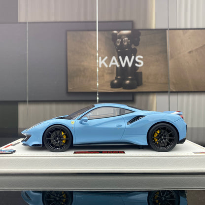 MR 1/18 2025 Year of the Snake Edition Ferrari 488 pista Plata Blue car model