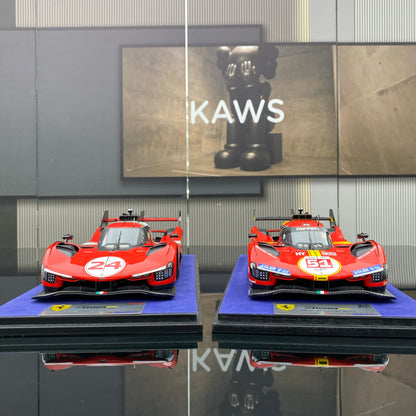 looksmart 1/18 Ferrari 499P Modificata #24 Red Simulation Car Model！looksmart 1/18 Ferrari 499P 2023 Le Mans Victory No. 51 Red Simulation Car Model