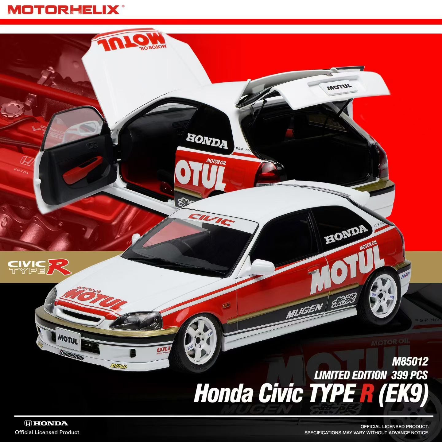 MH 1/18 Honda Civic Type R (EK9) Alloy Fully Open