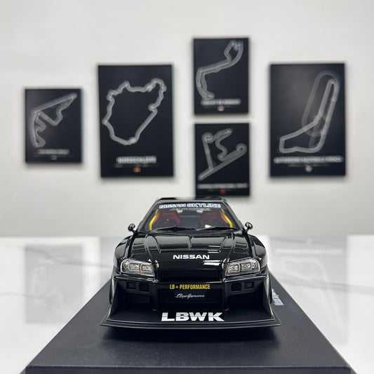 GT Spirit 1/18 Nissan Skyline GTR R34 LB - Super Silhouette Black Livery CLDC049