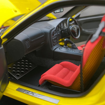 POLAR MASTER 1/18 Mazda RX7 SPEED yellow alloy full-open simulation car model