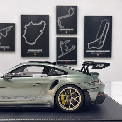IVY 1/12 Porsche 992 GT3 RS City Bamboo Green and White Decals Limited Edition Model Car