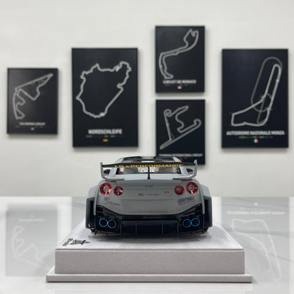 BBA MODEL 1/18 Nissan GTR 35GT-RR Fighter Gray Limited Edition Model Car