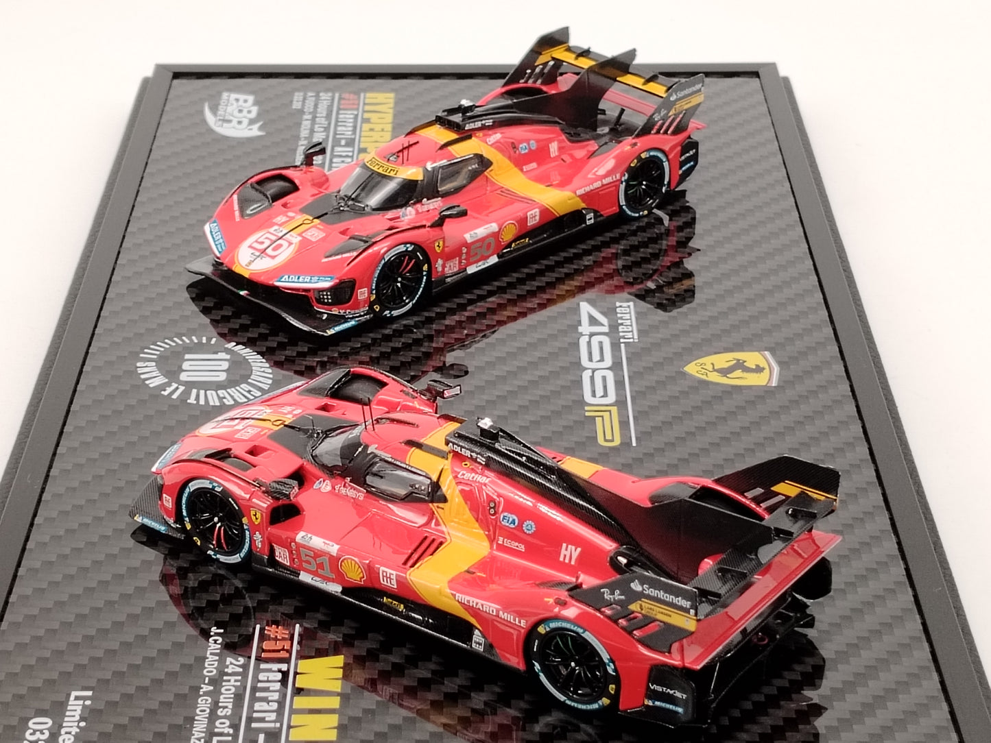 BBR 1/43 Ferrari 499P Hypercar 2023 Pair Set Version Red Model Car