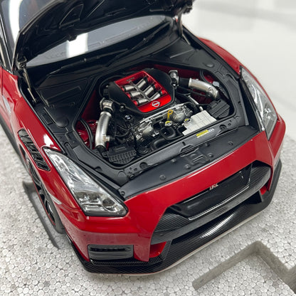 MOTORHELIX 1/18 Nissan GT-R NISMO (R35) Special Edition 2022 Vibrant Red Alloy Full-Opening Model Car