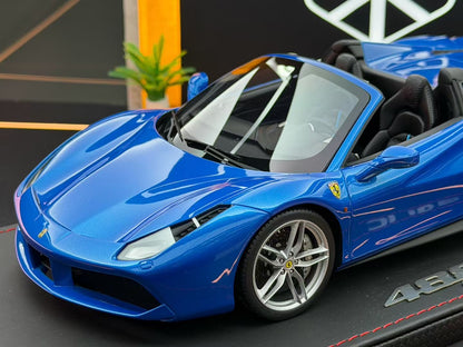 BBR 1:18 Ferrari 488 Spider IAA Frankfurt 2015 Met Blue 093/288 DDJ115