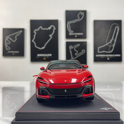 BBR 1/18 Ferrari Purosangue Leather Sole, Standard Red HE180052ADIE