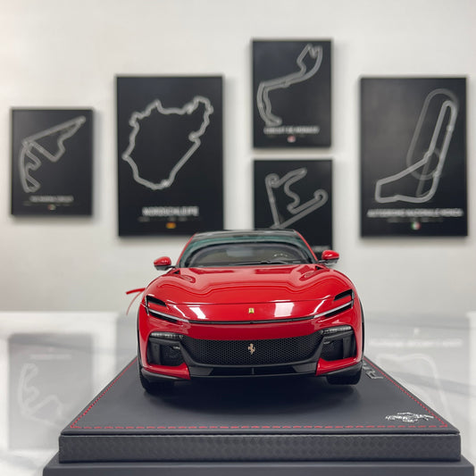 BBR 1/18 Ferrari Purosangue Leather Sole, Standard Red HE180052ADIE