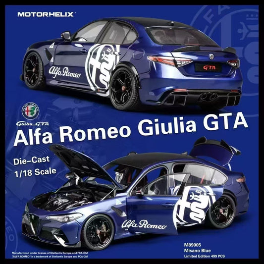 MH 1/18 Alfa Romeo Giulia GTA Alloy Full Open Simulation Car Model Ornaments