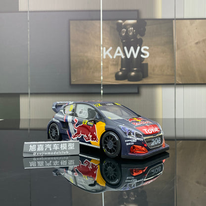 OTTO 1/18 Peugeot 208 WRX S.LOEB BELGIUM GP black paint car model