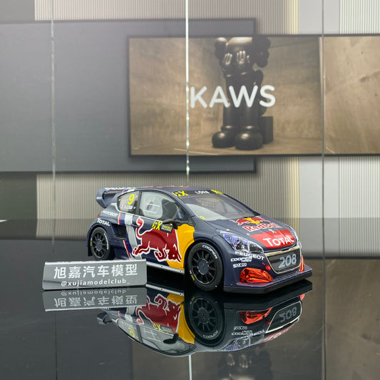 OTTO 1/18 Peugeot 208 WRX S.LOEB BELGIUM GP black paint car model