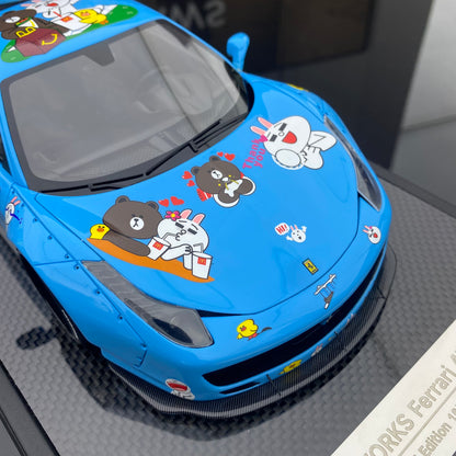 BBA MODEL 1/18 Ferrari 458 GT 1.0 Brown Bear Painting Car Model
