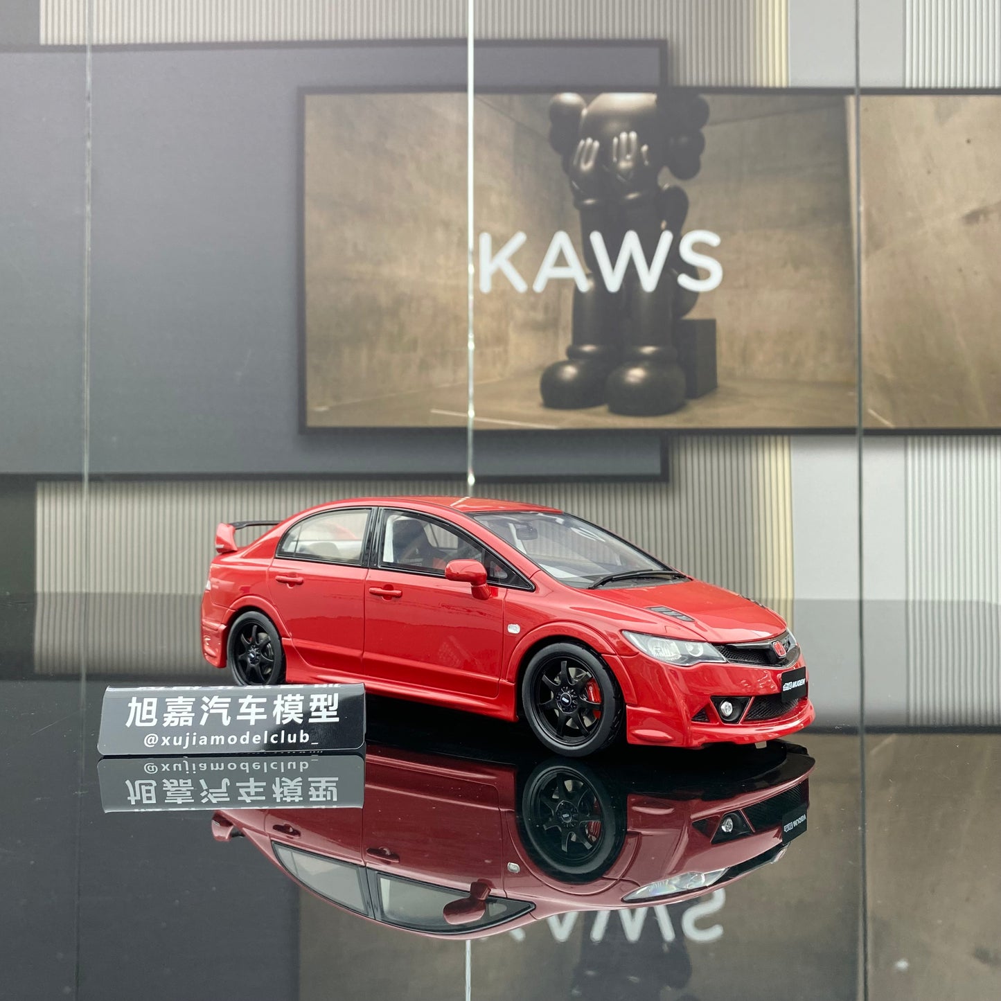 OTTO 1/18 HONDA CIVIC MUGEN RR(FD2) red simulation car model