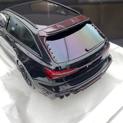 Adorno de coche de simulación Audi RS6 en olla de cocción lenta negra TopSpeed ​​1/18 ABT