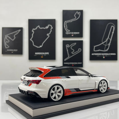 MOTORHELIX 1/18 Audi RS6 Avant GT Acona White Resin Closed Model